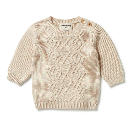 WILSON & FRENCHY KNITTED CABLE JUMPER SAND MELANGE