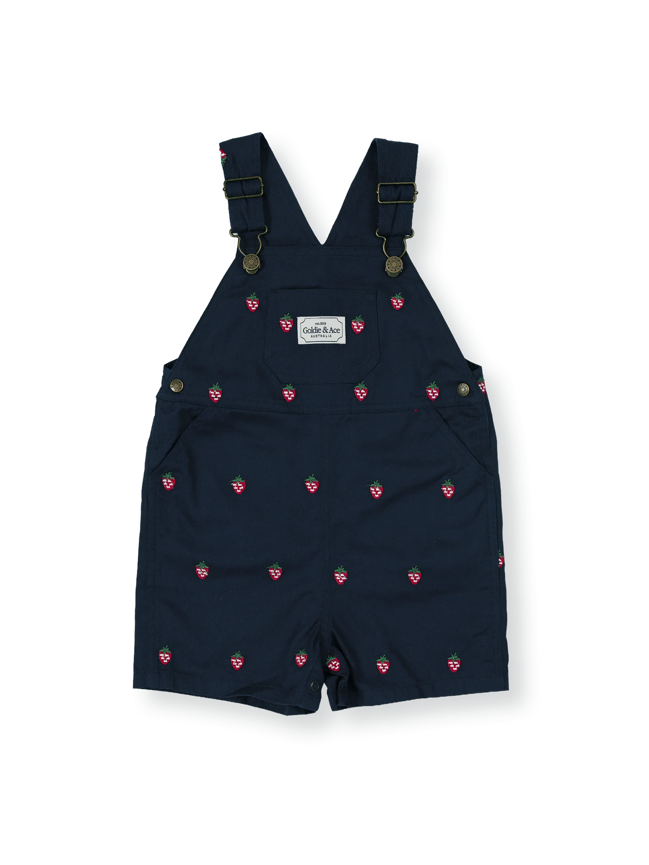 GOLDIE & ACE MINI STRAWBERRY EMBROIDERED BURTON OVERALL