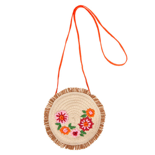 ACORN DAHLIA STRAW BAG