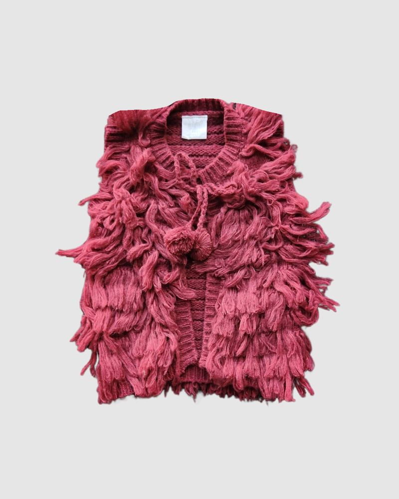 ALEX & ANT SHAGGY VEST BERRY