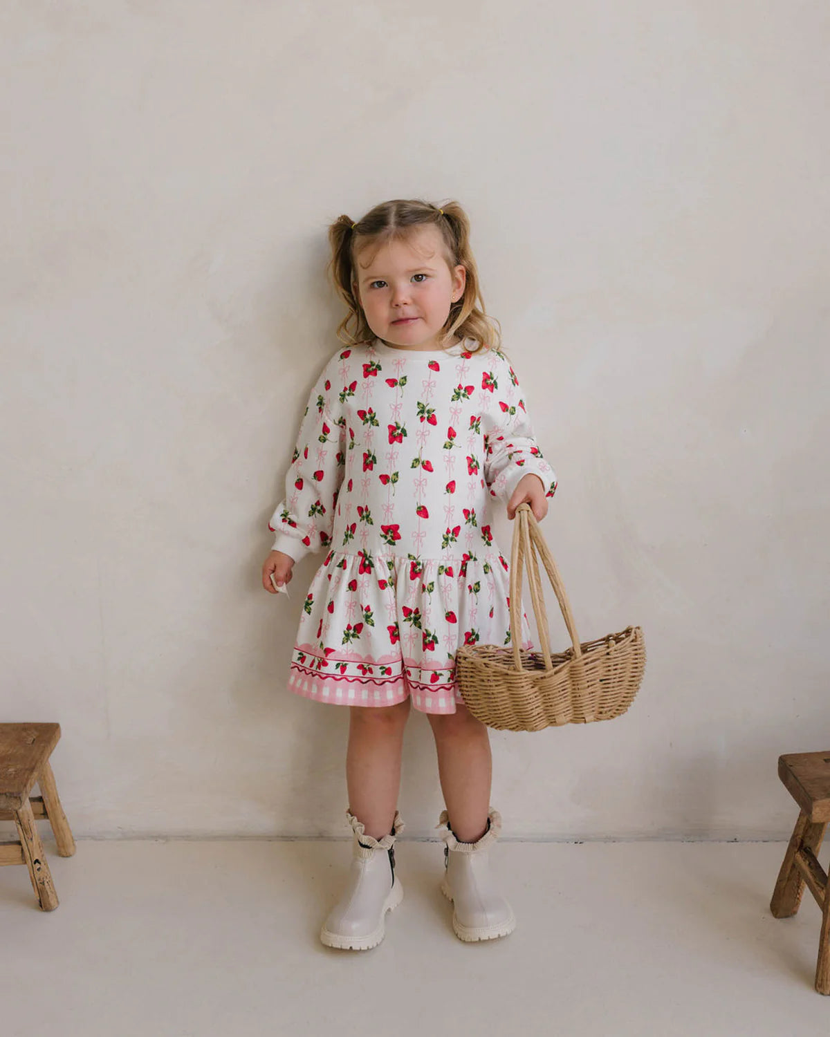 WALNUT POPPY SWEATER DRESS STRAWBERRIES AND CREAM