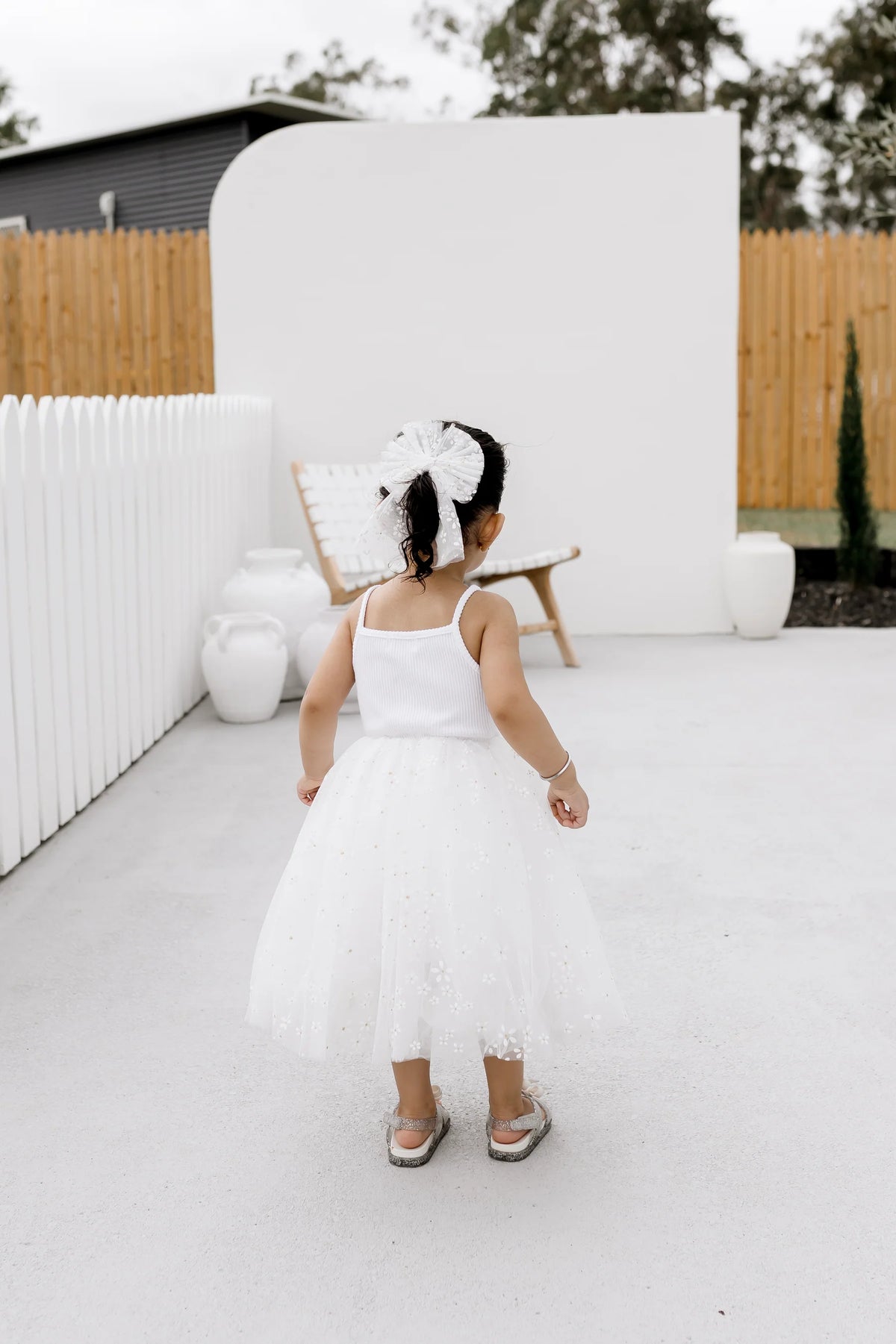 CONFETTI KIDZ RIBBED TULLE DRESS GOLDEN DAISIES