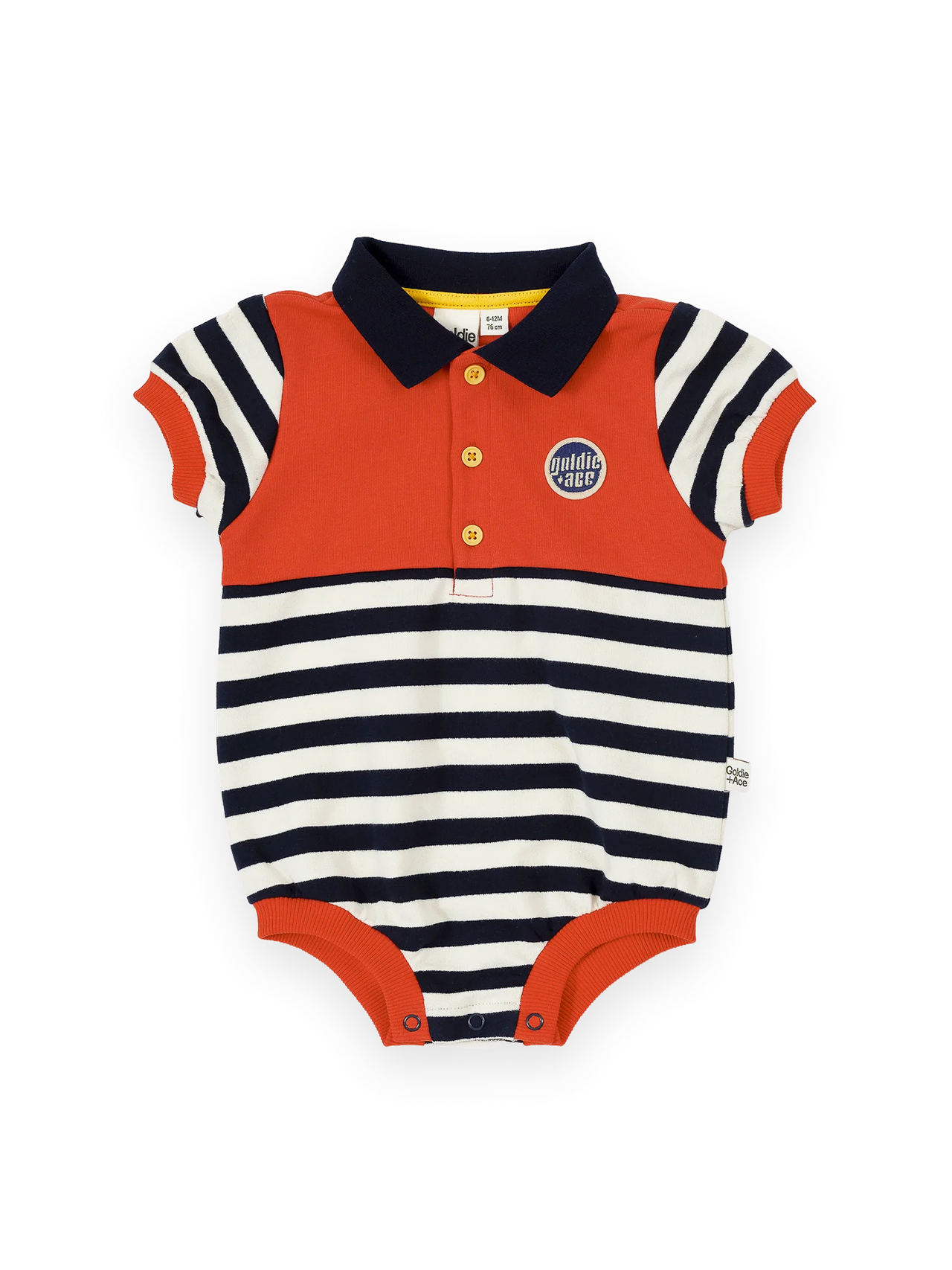 GOLDIE & ACE PANELLED STRIPE POLO ROMPER