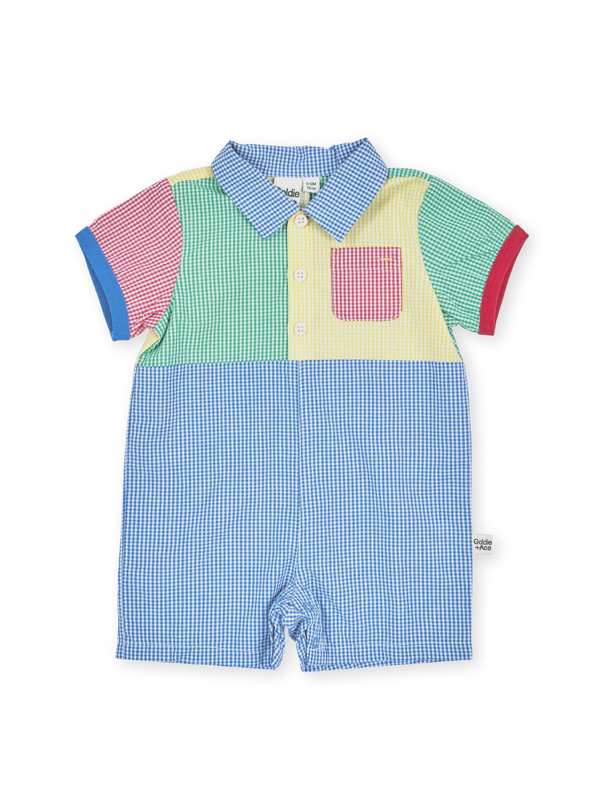 GOLDIE & ACE GINGHAM COLOUR BLOCK ROMPER