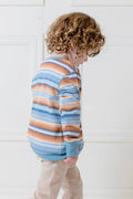 MILKY OMBRE STRIPE FLEECE SWEAT