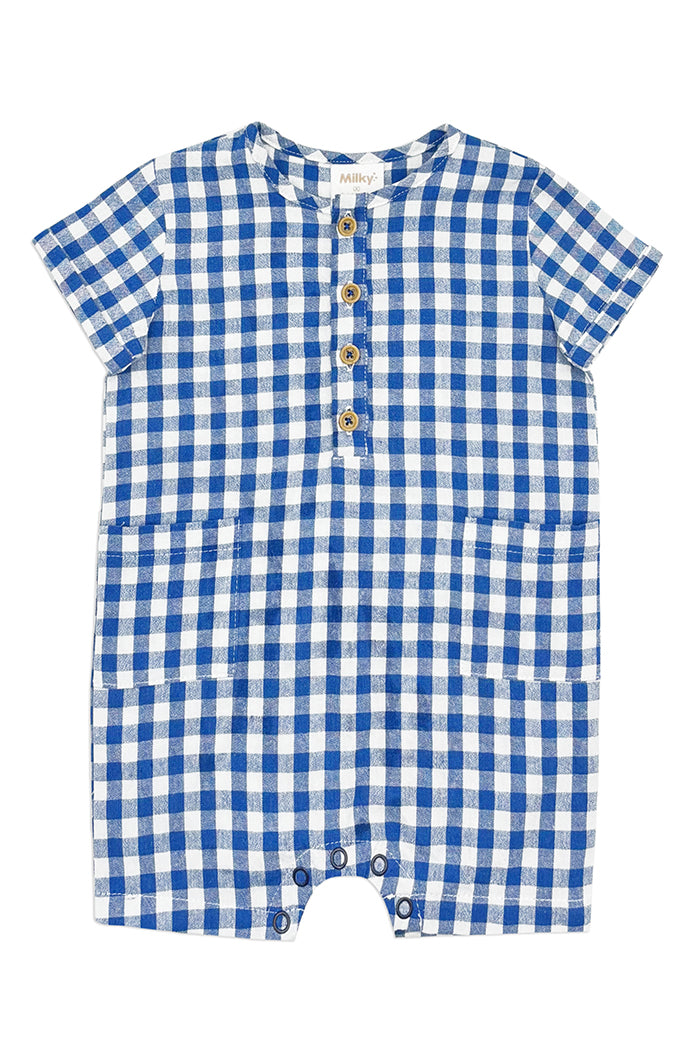 MILKY CHECK ROMPER