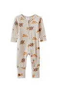 MILKY WILDLIFE ZIP ROMPER LATTE MARLE