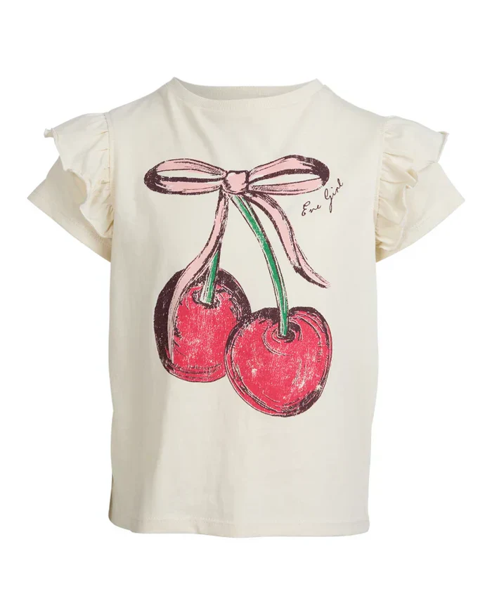 EVE GIRL CHLOE CHERRY FRILL TEE