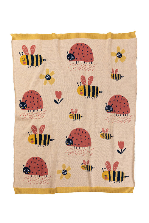 INDUS DESIGN LADYBUG & BEE BLANKET