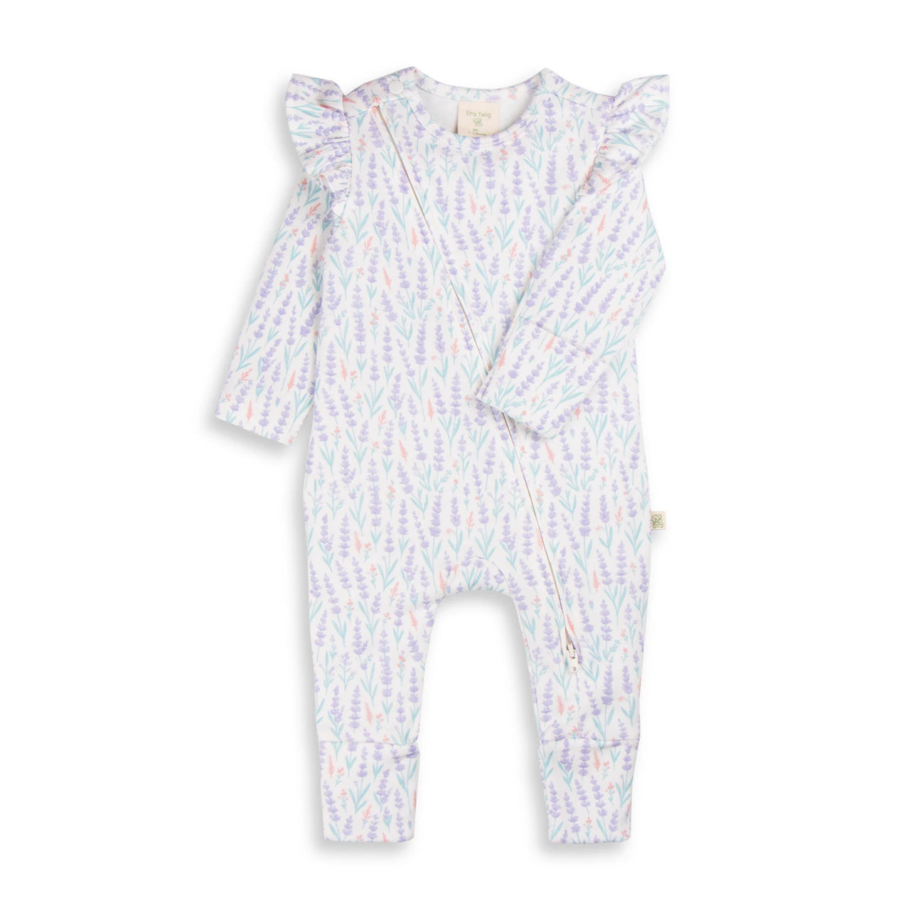 TINY TWIG CAP ZIPSUIT LAVENDER FIELDS