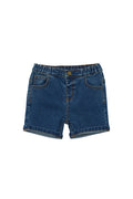 MILKY STONE WASH DENIM SHORT