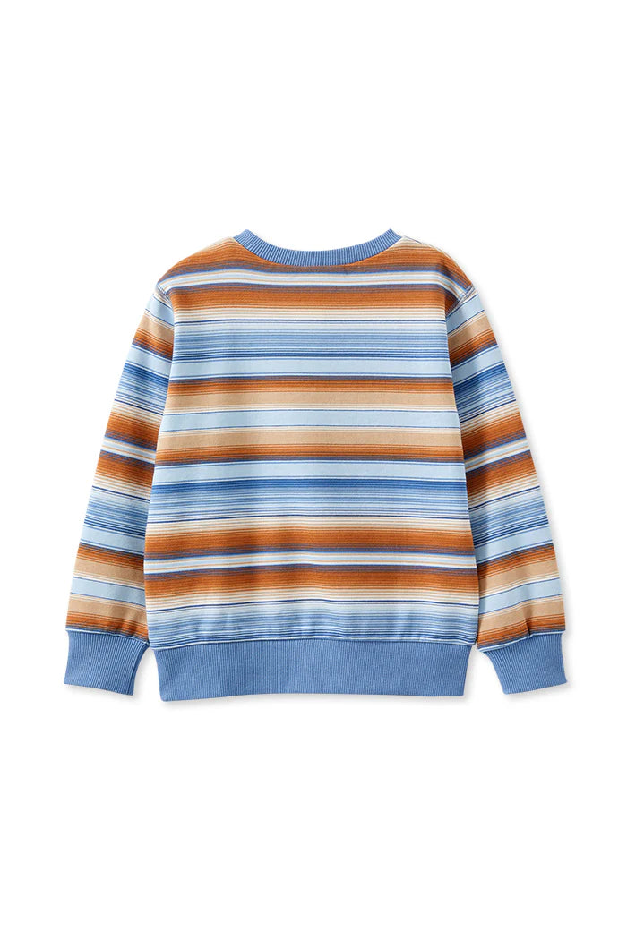 MILKY OMBRE STRIPE FLEECE SWEAT