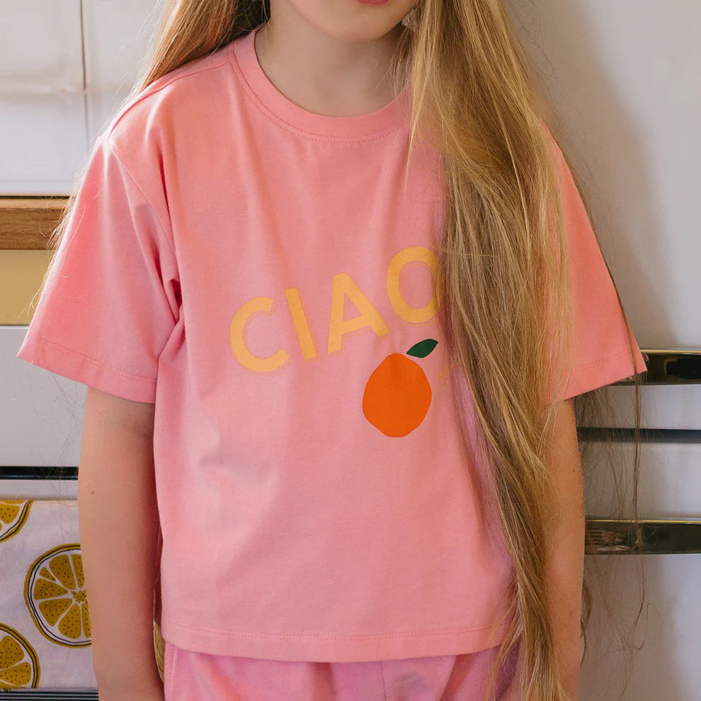 GOLDEN CHILDREN CIAO TEE PINK ICING