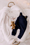 CONFETTI KIDZ NAVY FLEECE OVERALLS