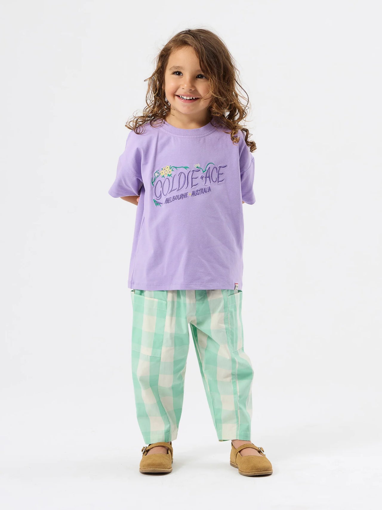 GOLDIE & ACE FLORA EMBROIDERED TSHIRT PURPLE