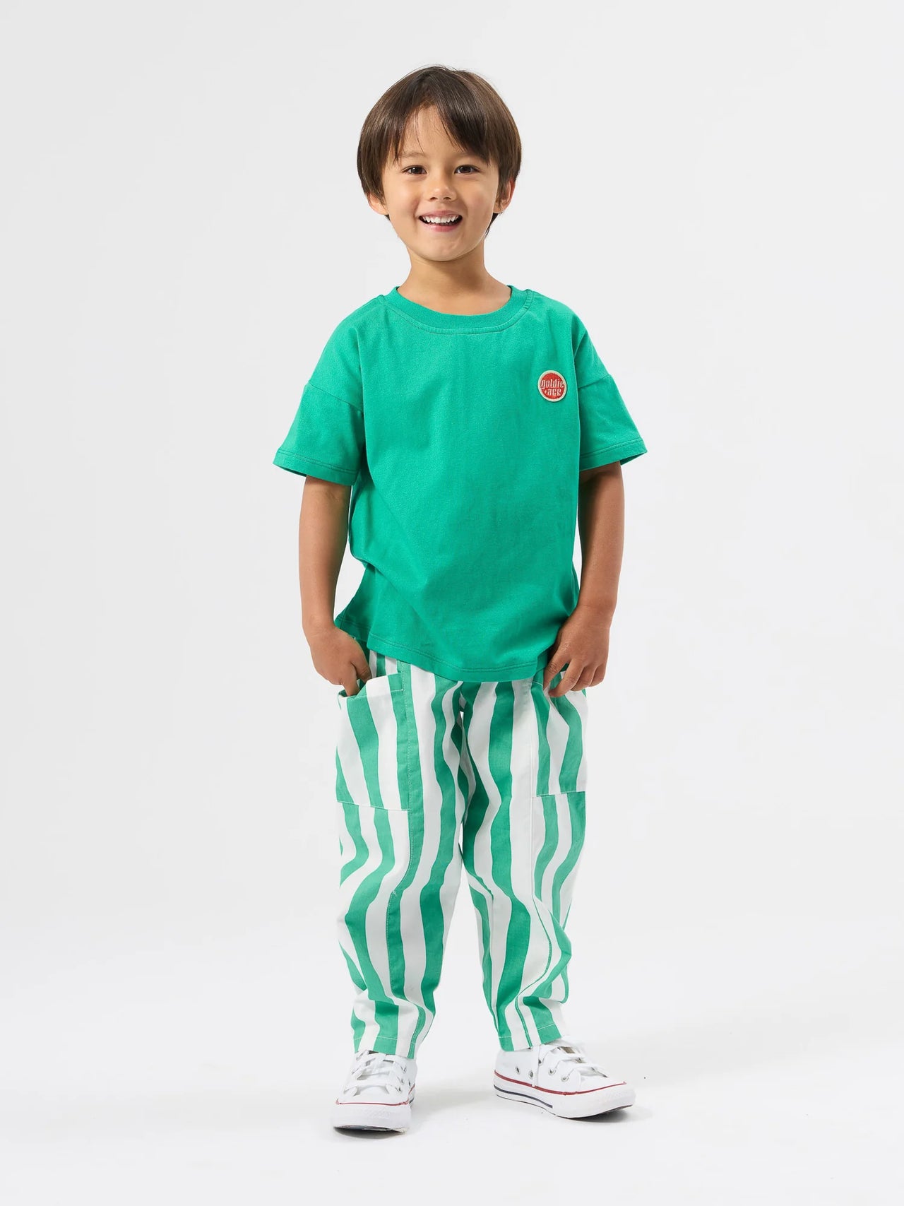 GOLDIE & ACE ESSENTIAL LOGO TEE GREEN