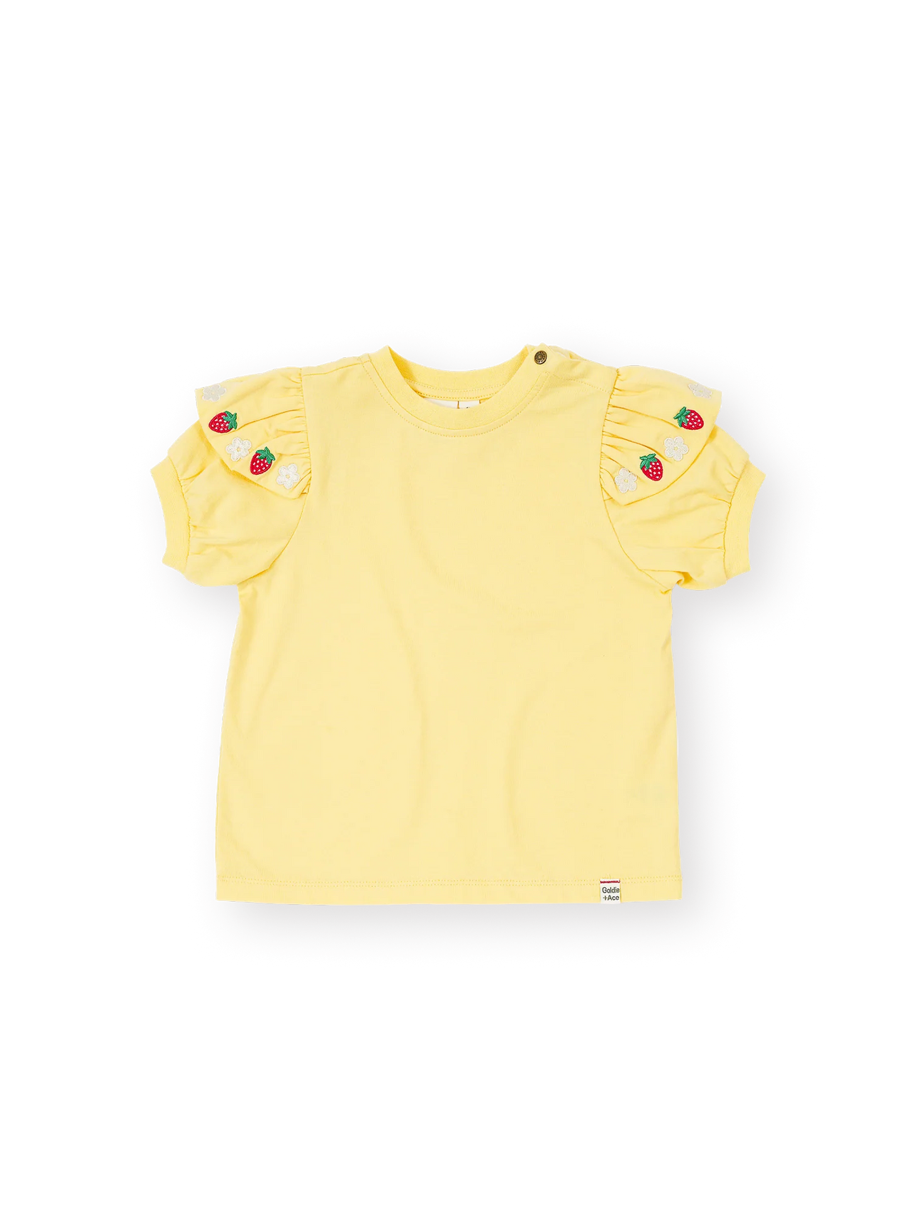 GOLDIE & ACE FLOUNCE SHOULDER STRAWBERRY TOP YELLOW