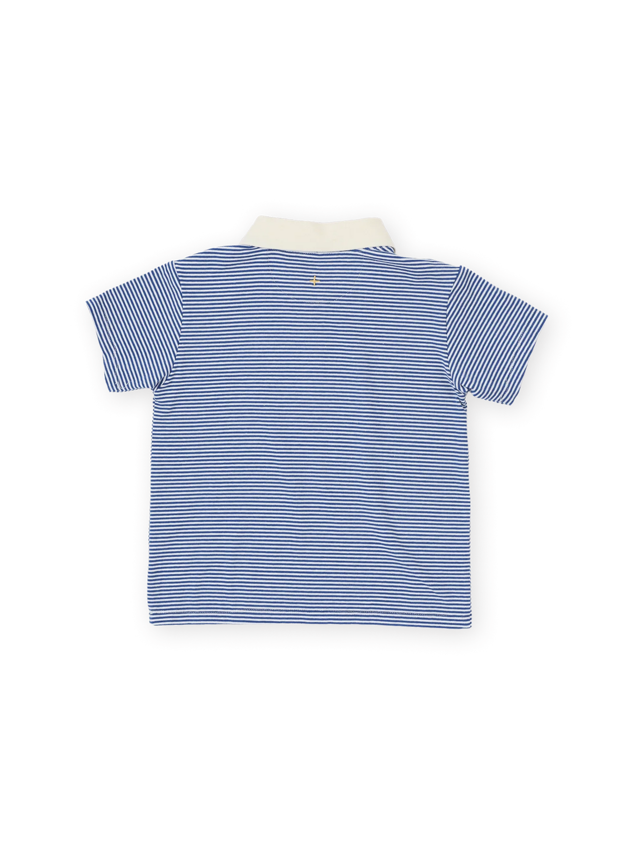 GOLDIE & ACE NAVY STRIPE LOGO POLO TOP BLUE/IVORY