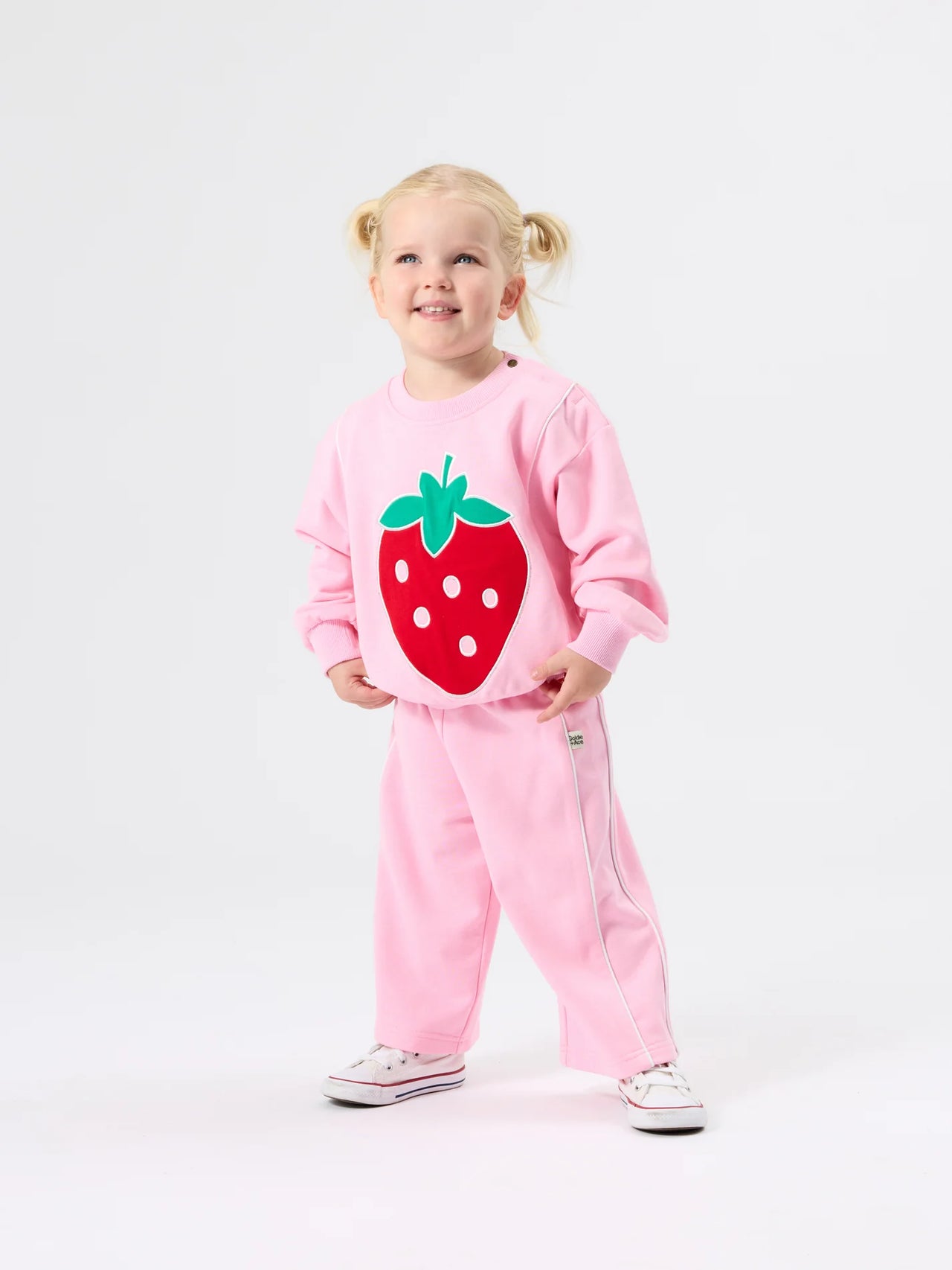 GOLDIE & ACE JUMBO STRAWBERRY PIPED SWEATER
