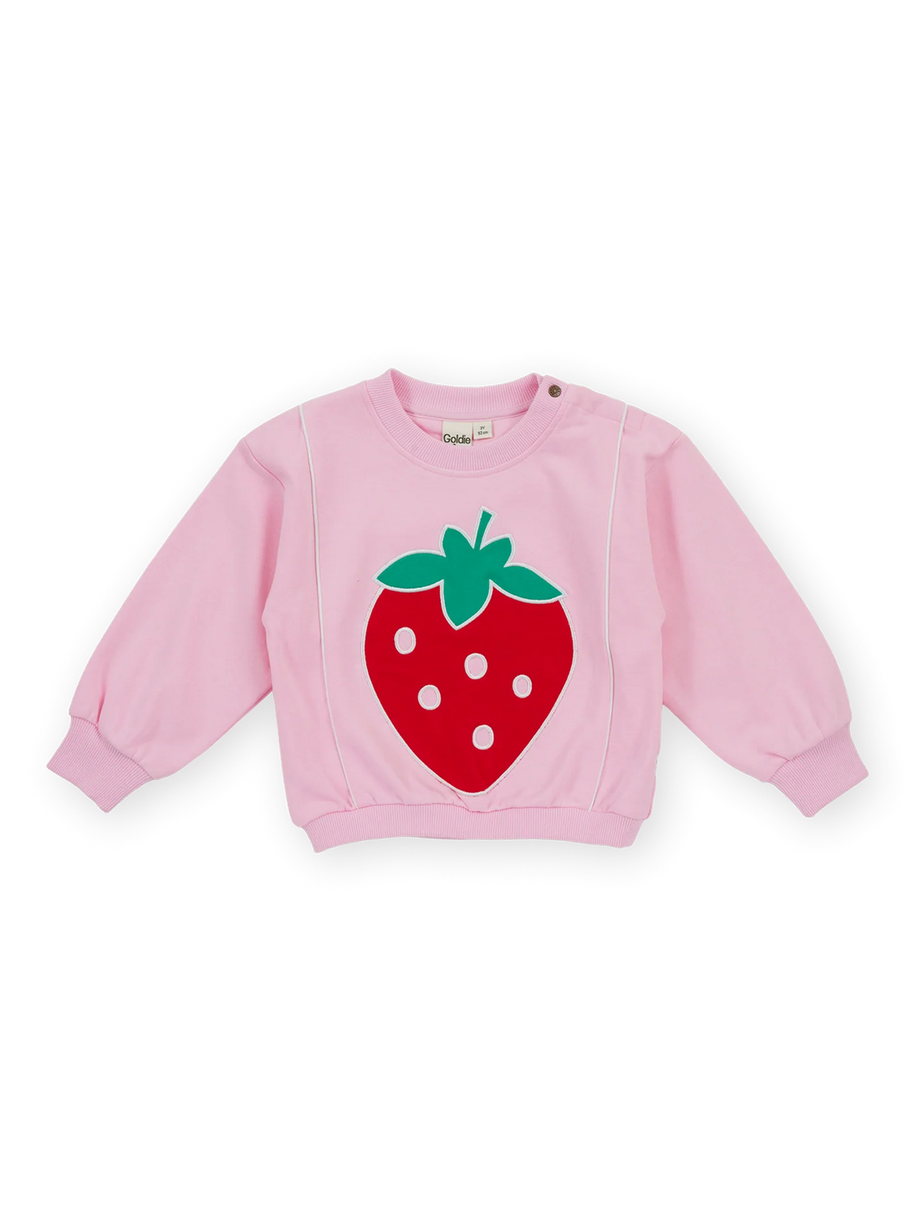 GOLDIE & ACE JUMBO STRAWBERRY PIPED SWEATER