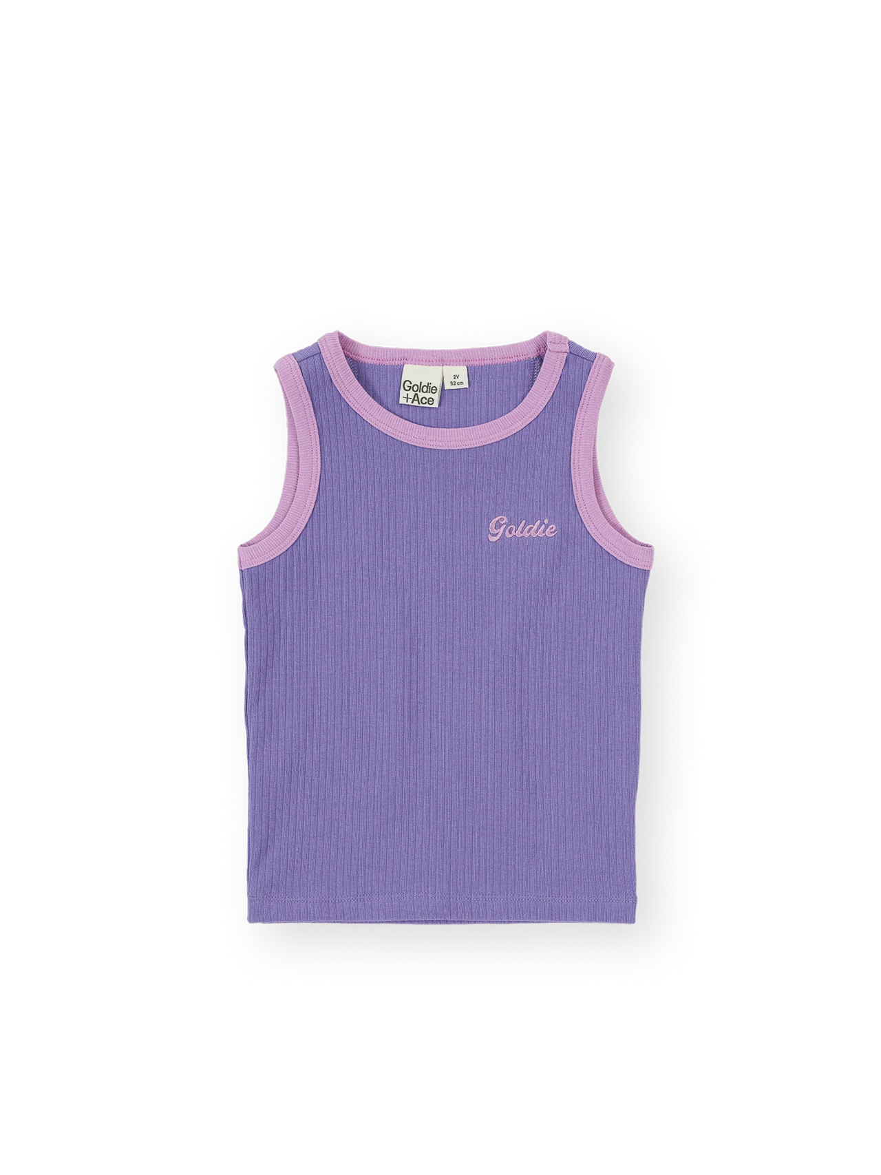 GOLDIE & ACE EMBROIDERED COLOUR POP RIB SINGLET PURPLE