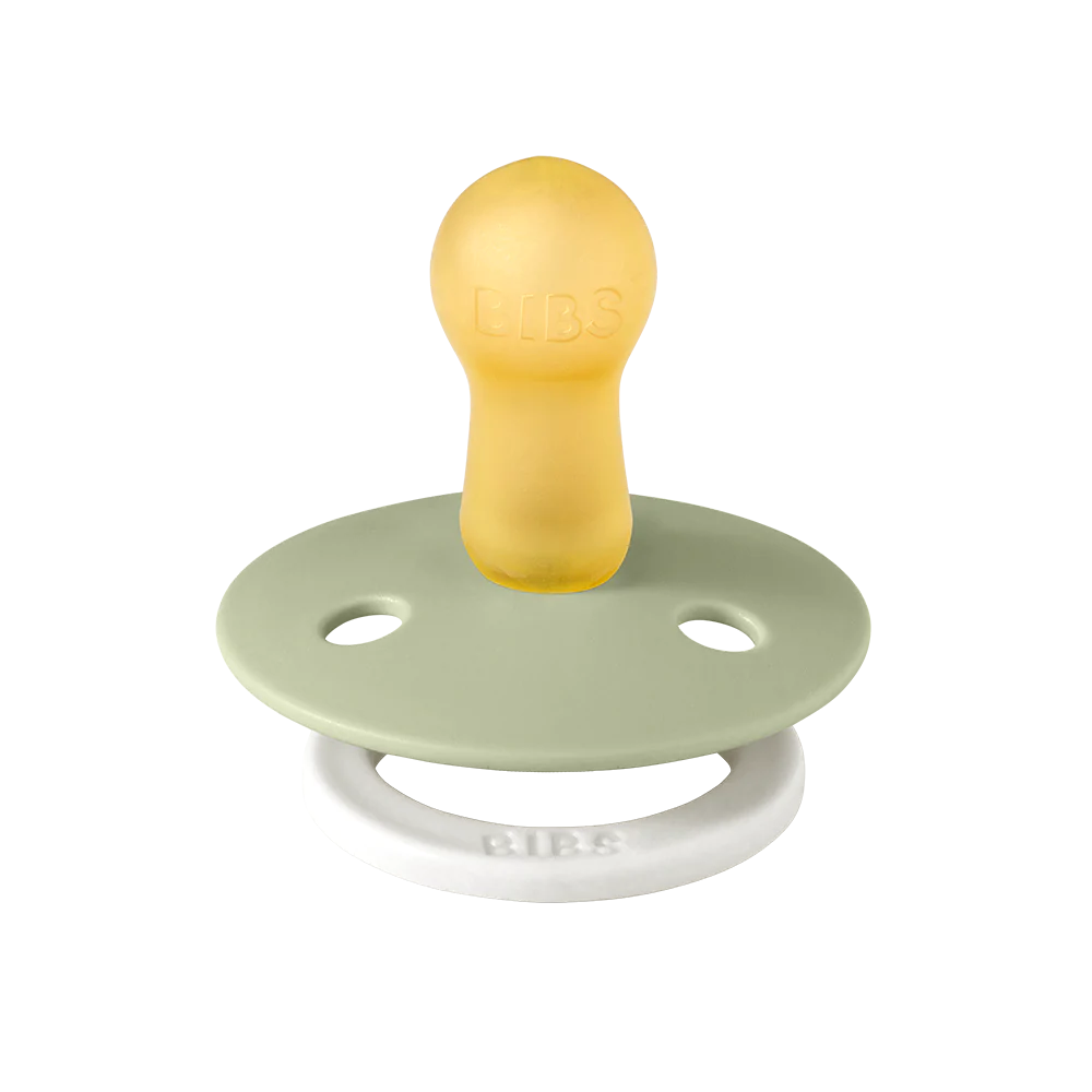 BIBS NIGHT GLOW DUMMY 2 PACK SIZE 2 (6-18MTH) SAGE/CLOUD