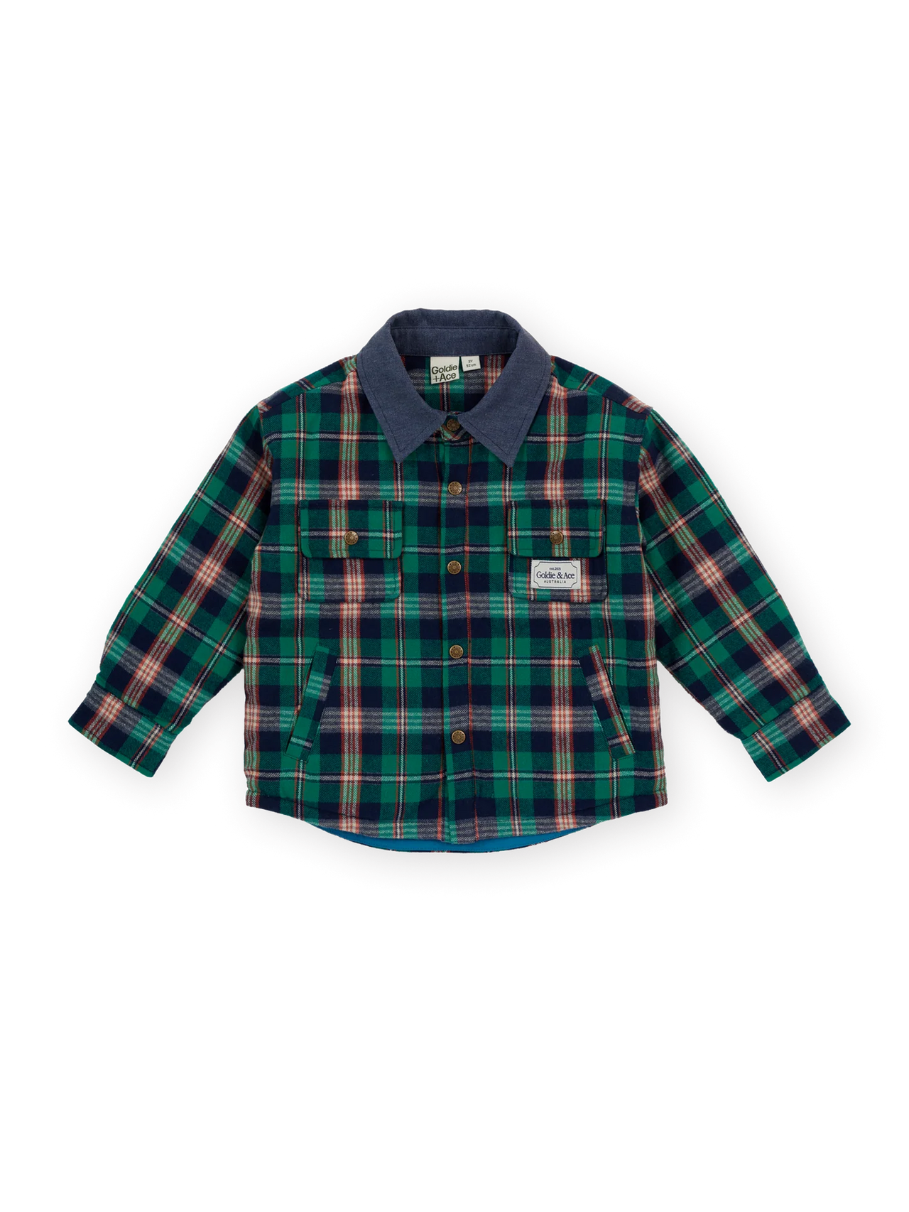 GOLDIE & ACE CHECK PADDED SHACKET