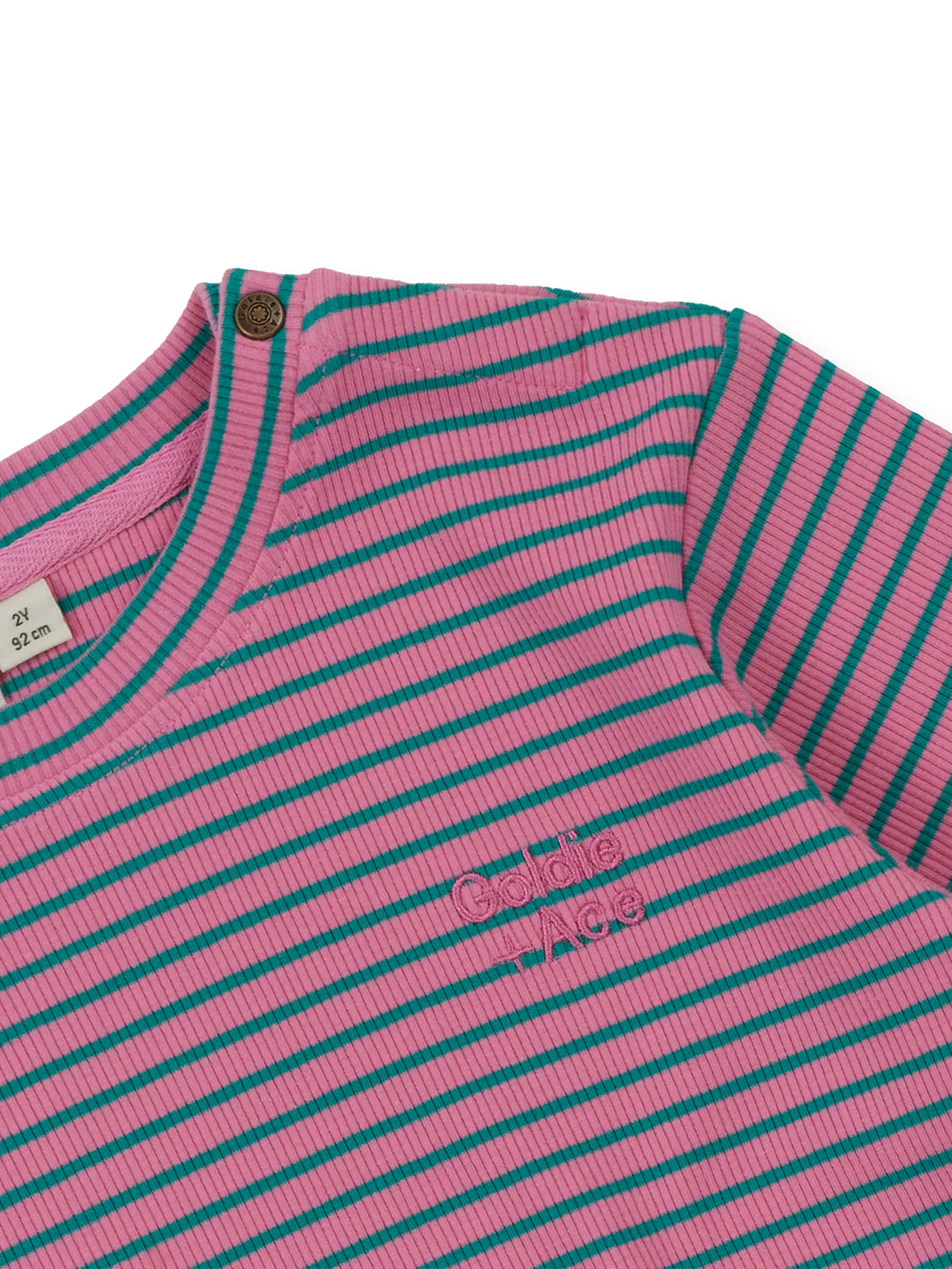 GOLDIE & ACE ESSENTIAL STRIPE RIB TOP PINK