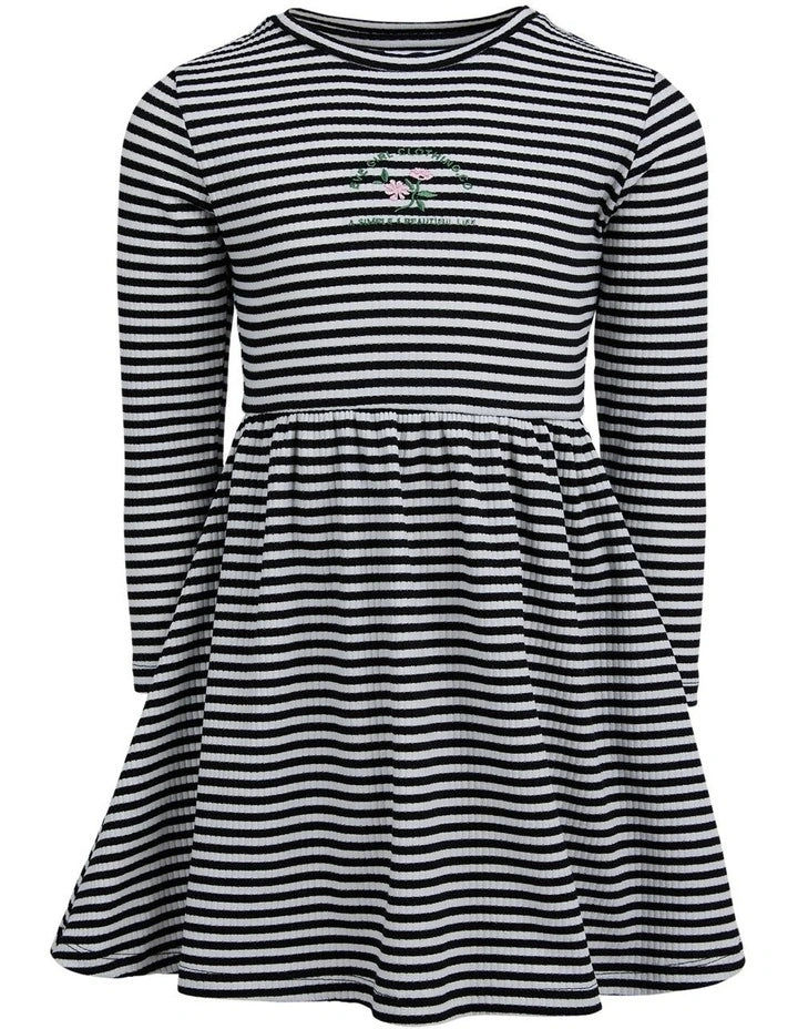 EVE GIRL TULLY LONG SLEEVE RIB DRESS