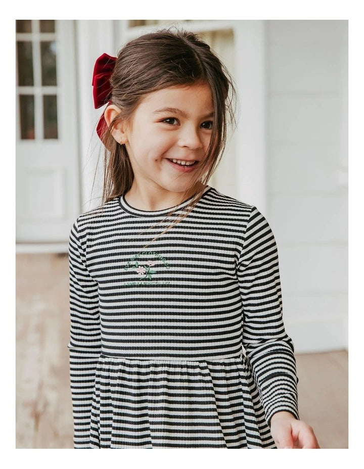 EVE GIRL TULLY LONG SLEEVE RIB DRESS