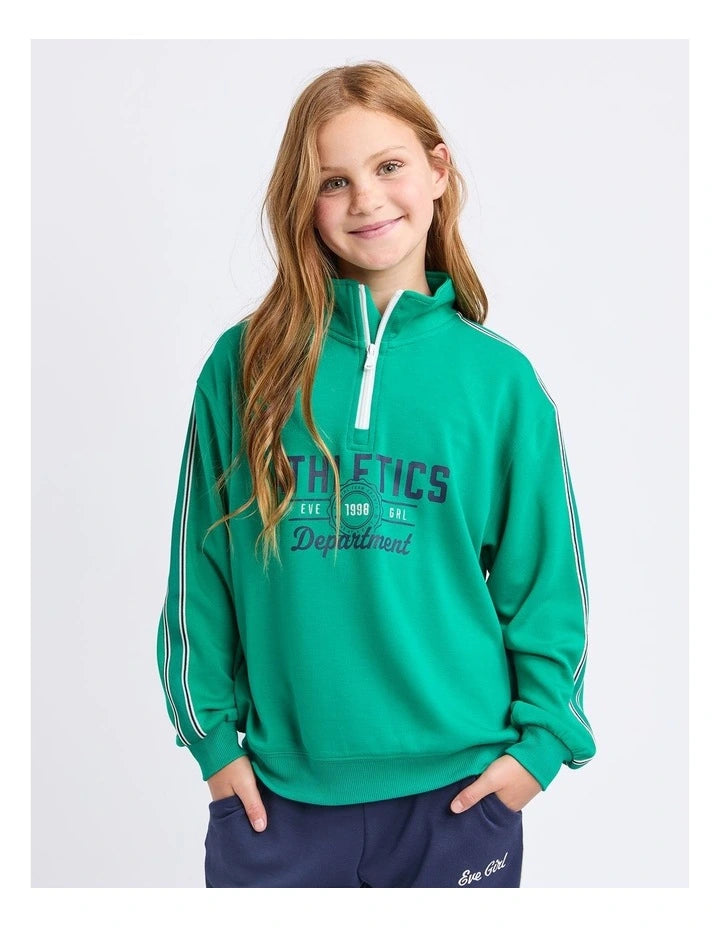 EVE GIRL ULTIMATE 1/4 ZIP CREW GREEN