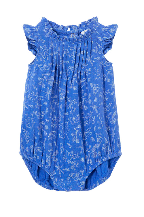 MILKY DRAGONFLY CRINKLE COTTON PLAYSUIT