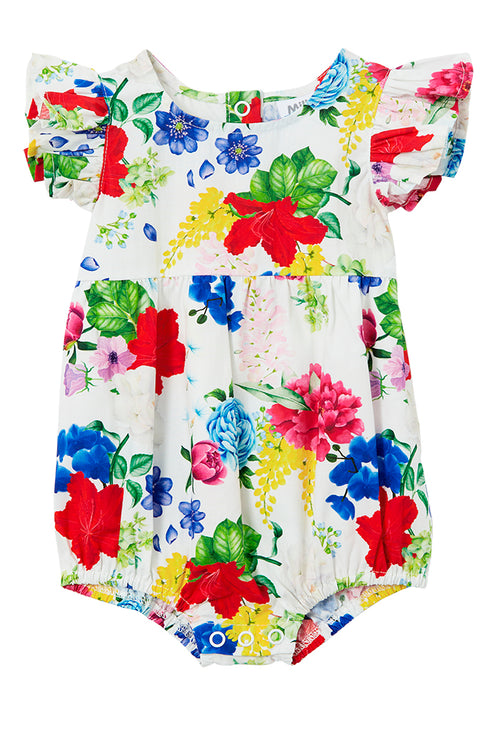 MILKY HIBISCUS POPLIN PLAYSUIT