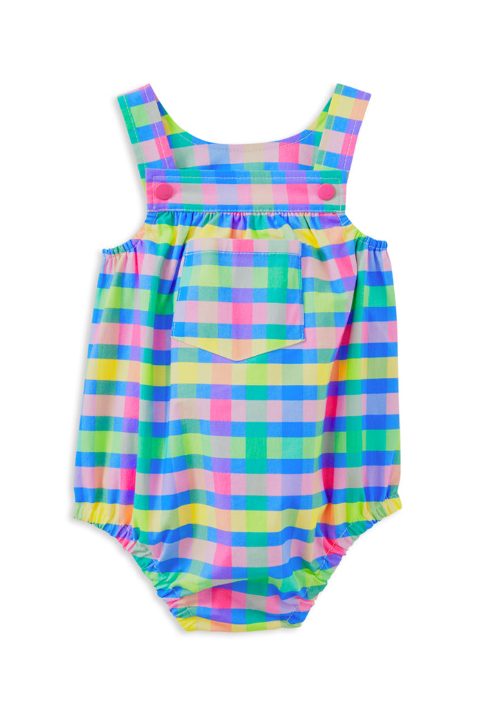 MILKY PICNIC CHECK PLAYSUIT