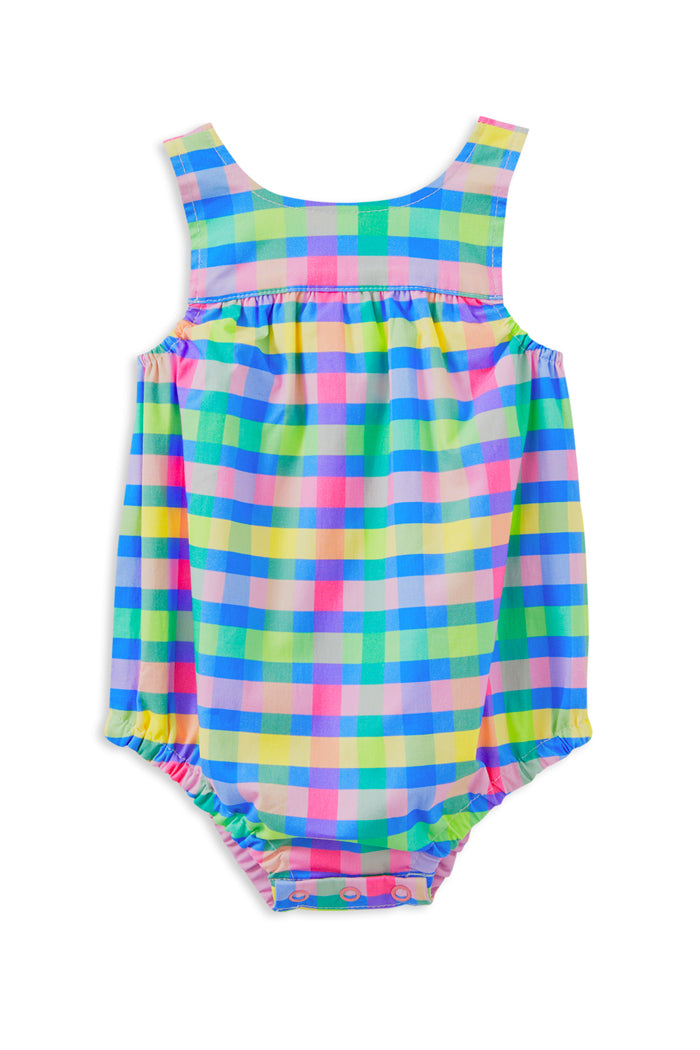 MILKY PICNIC CHECK PLAYSUIT