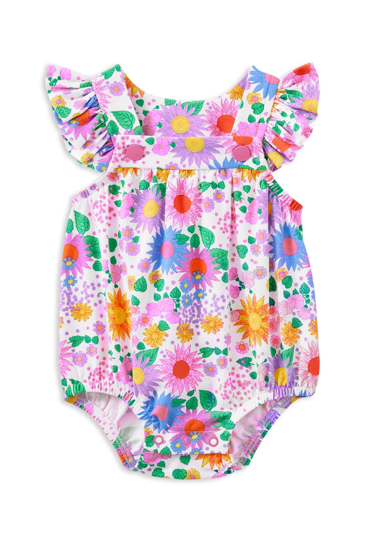 MILKY SUNSHINE FLORAL PLAYSUIT