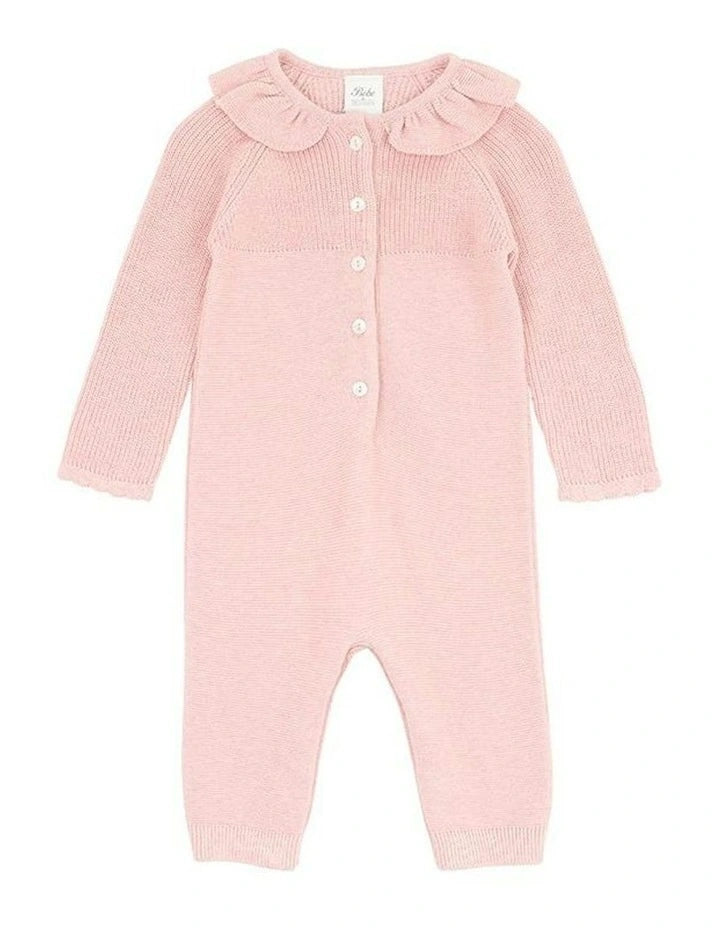 BEBE MOLLY DUSKY PINK COLLARED ROMPER