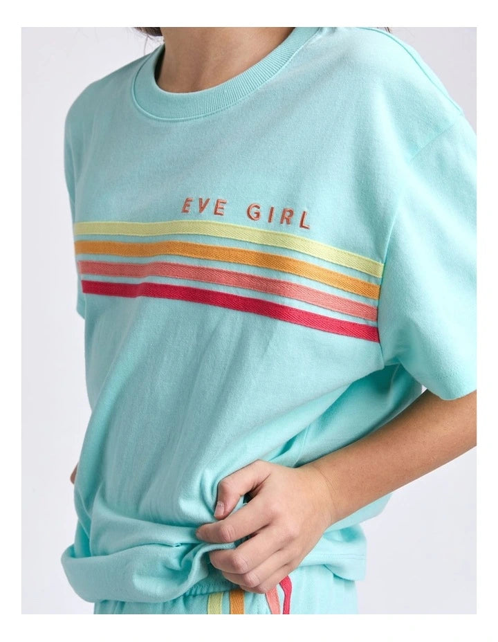 EVE GIRL RETRO TEE LIGHT BLUE