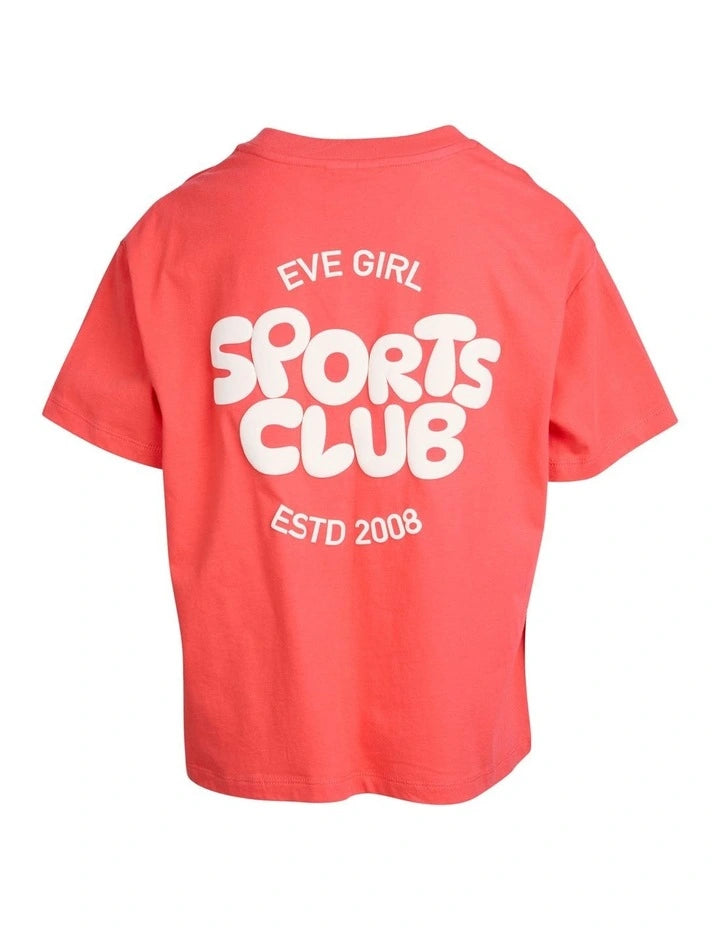 EVE GIRL SPORTS CLUB TEE RED