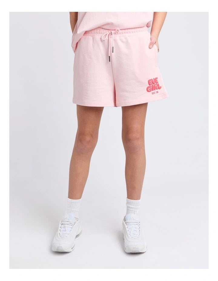 EVE GIRL SPORTS CLUB PALE PINK FLEECE SHORT