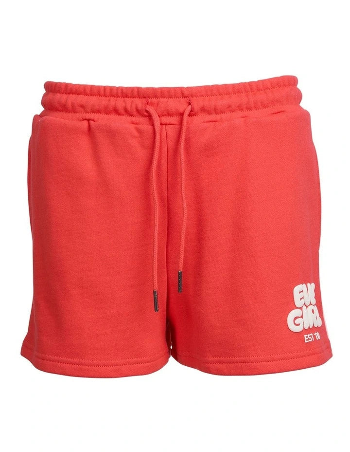 EVE GIRL SPORTS CLUB RED FLEECE SHORT