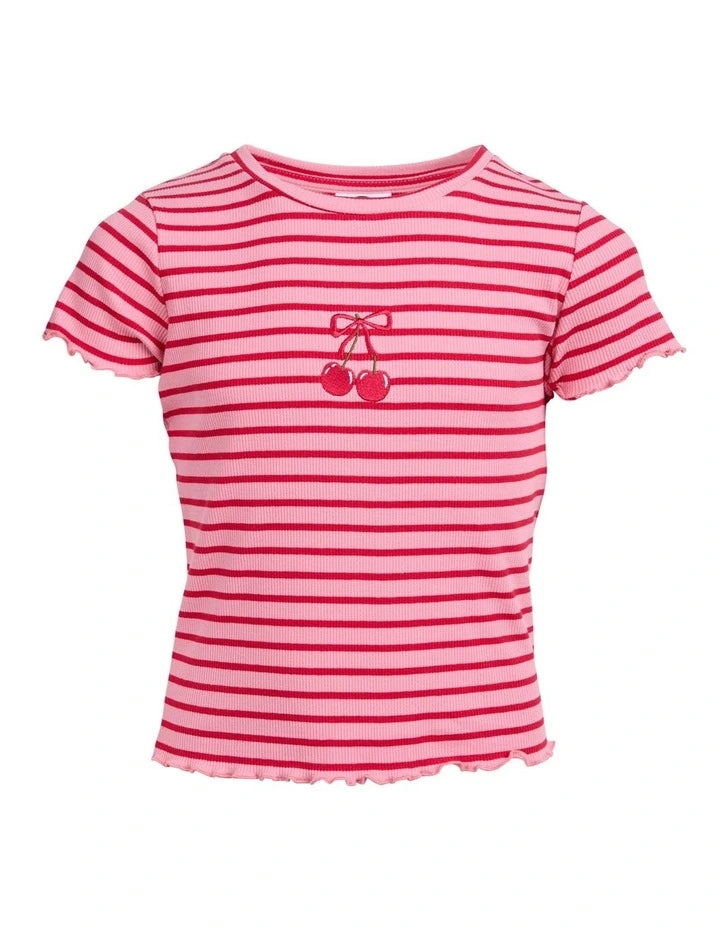 EVE GIRL BETTY RIB TEE PINK