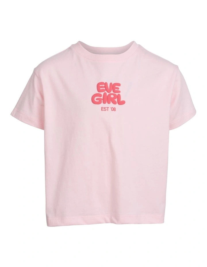 EVE GIRL SPORTS CLUB TEE PALE PINK