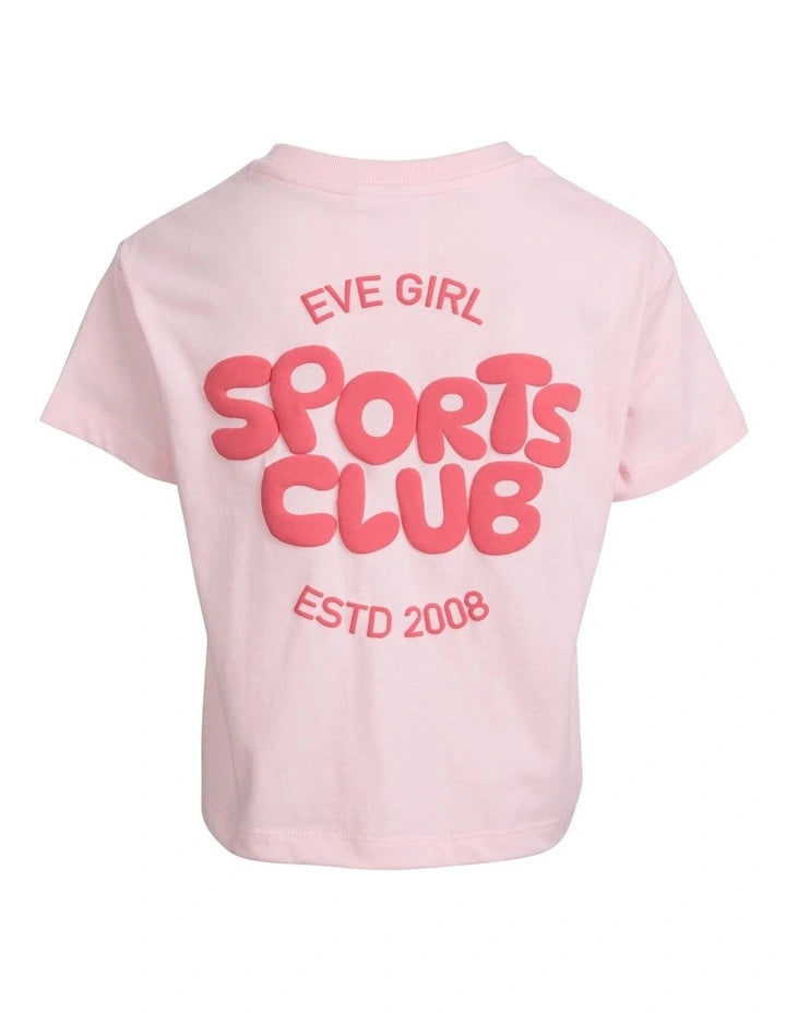 EVE GIRL SPORTS CLUB TEE PALE PINK