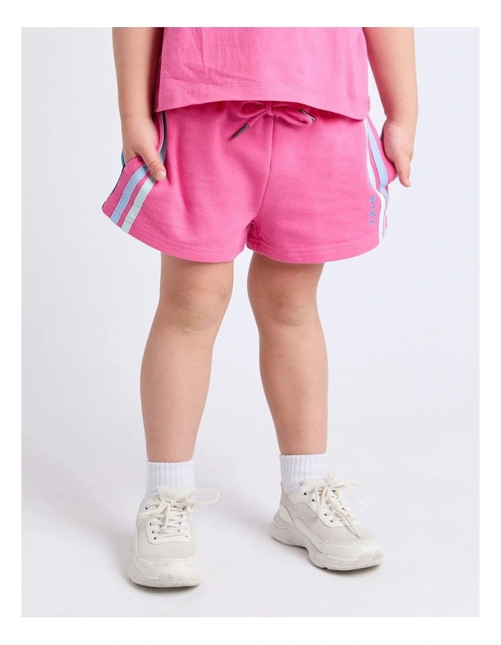 EVE GIRL RETRO FLEECE PINK SHORTS