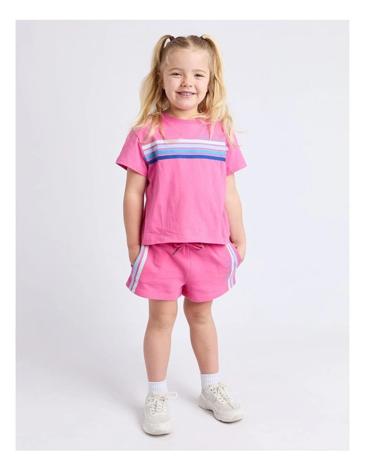 EVE GIRL RETRO FLEECE PINK SHORTS