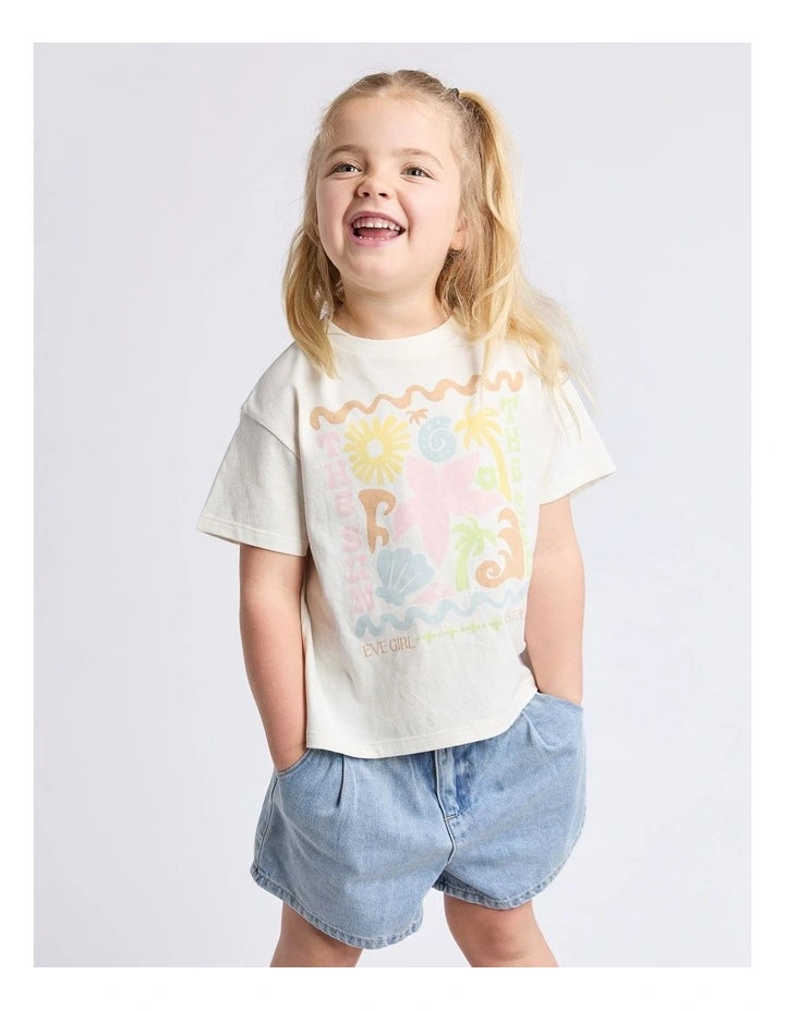 EVE GIRL TROPICAL TEE VINTAGE WHITE