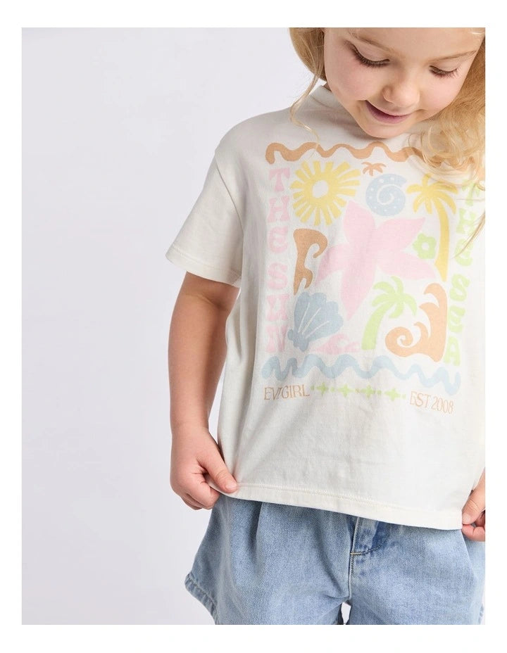 EVE GIRL TROPICAL TEE VINTAGE WHITE