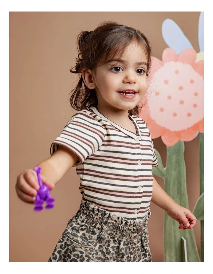 ANIMAL CRACKERS STRIPE BUTTON UP RIB