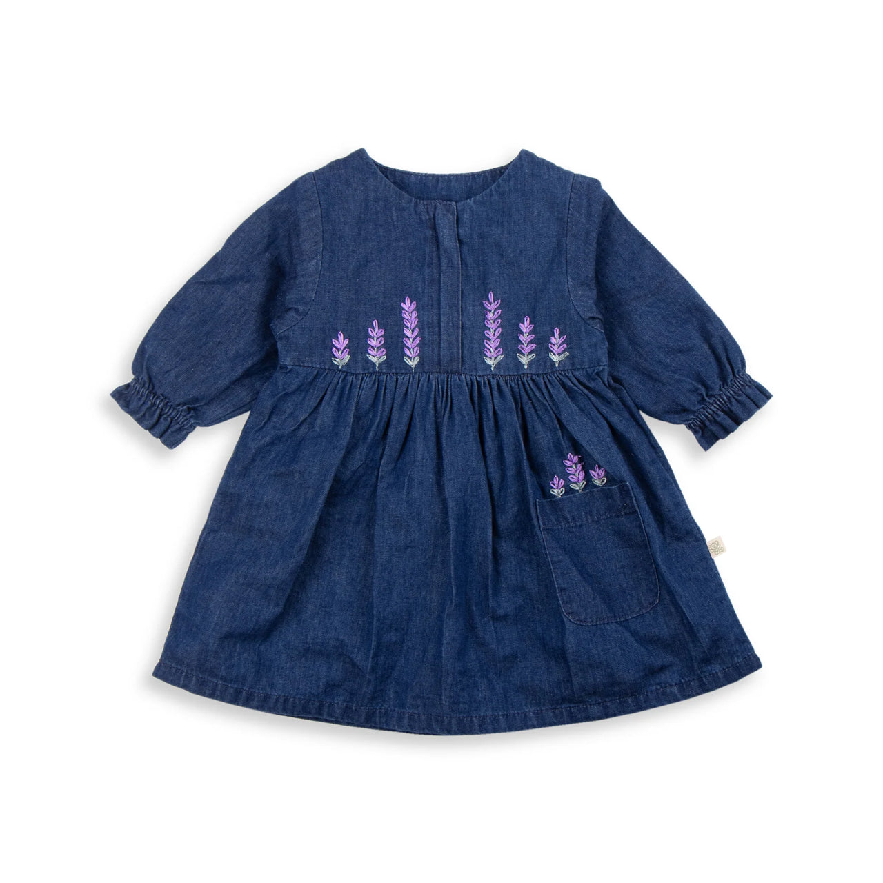 TINY TWIG EMBROIDERED DRESS DENIM